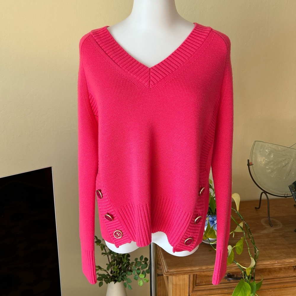TARA JARMON PARIS Promesse Knit Sweater in Rose Size S/M